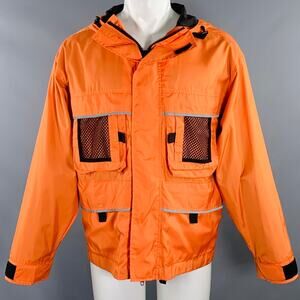 C2H4 Size S No Chill Orange Black Mixed Fabrics Polyester Windbreaker Jacket